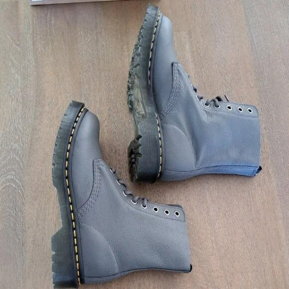 Dr. Martens 1460 Pascal Virginia Leather Lace Up Boots - Color: Gunmetal - Size: - Picture 6 of 9